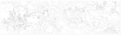 一二0伍鉆井浮雕雕塑原創(chuàng)手繪設計稿
