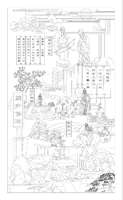 人文歷史浮雕雕塑原創(chuàng)手繪設計稿