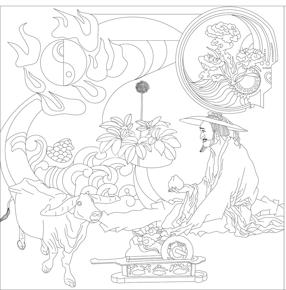 人文歷史浮雕雕塑原創(chuàng)手繪設(shè)計稿