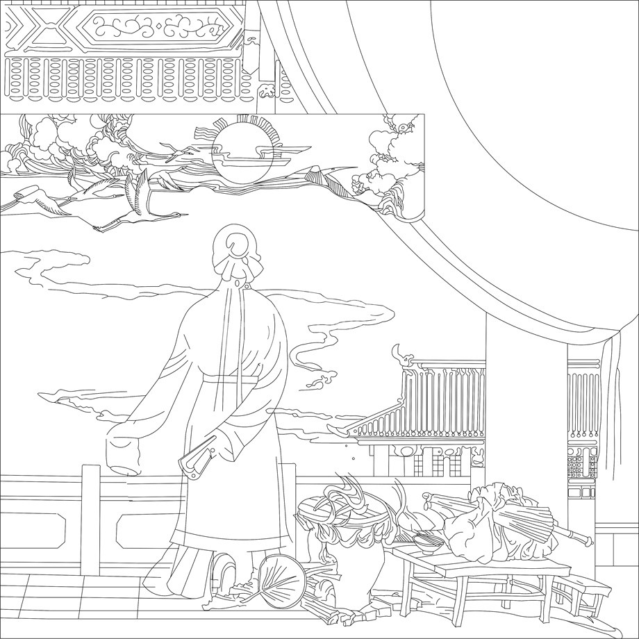 人文歷史浮雕雕塑原創(chuàng)手繪設計稿