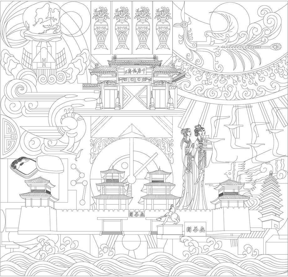人文歷史浮雕雕塑原創(chuàng)手繪設計稿